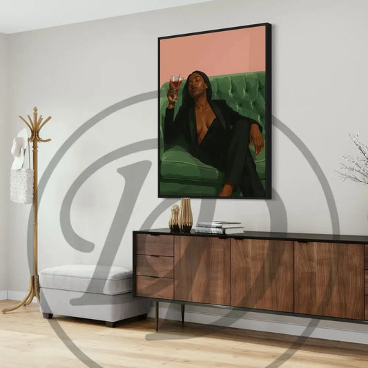 Modern stylish Black woman art print

