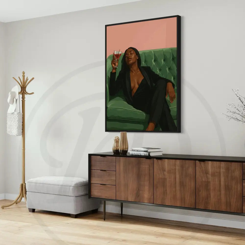 Modern stylish Black woman art print


