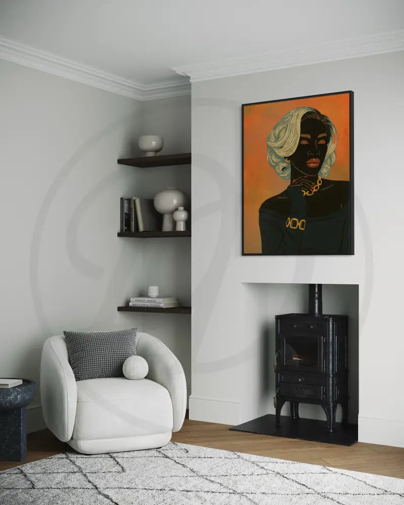 Sophisticated Black woman digital art print