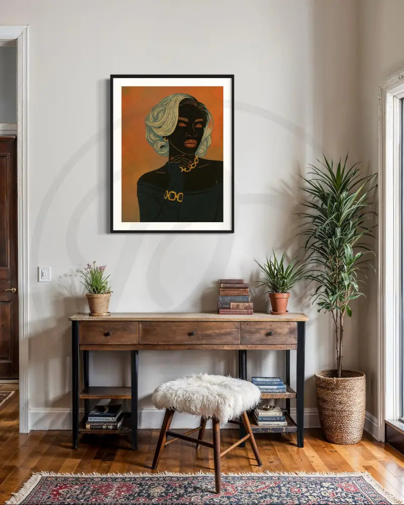 Contemporary fashion-inspired portrait wall art