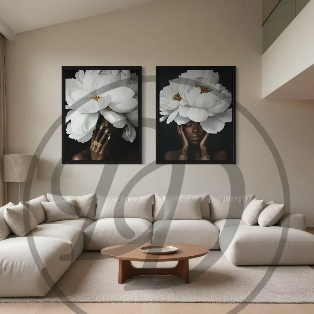 High-resolution digital download of Afrocentric floral wall art.