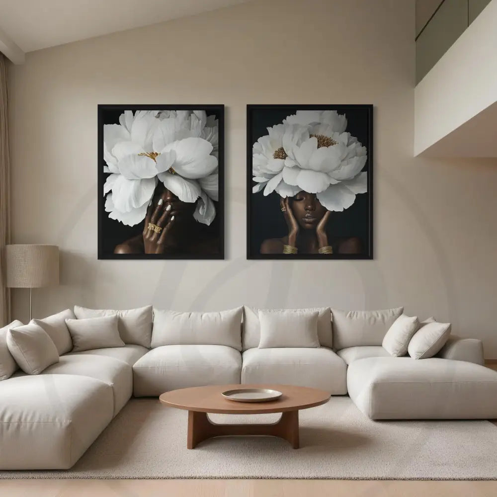 High-resolution digital download of Afrocentric floral wall art.