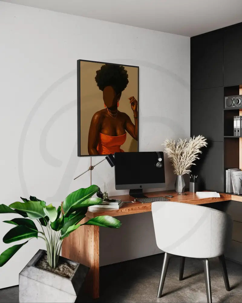 Elegant faceless woman digital wall art