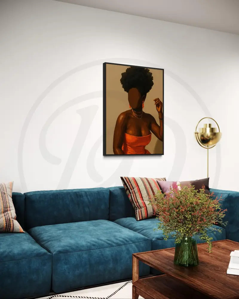 Stylish faceless Black woman art print

