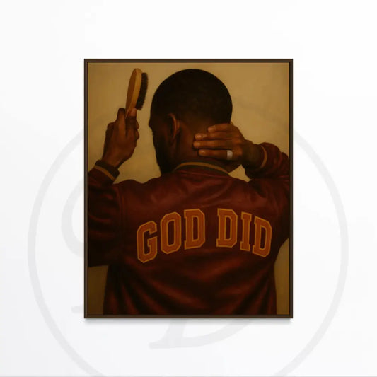 God Did jacket Black man digital portrait wall art.