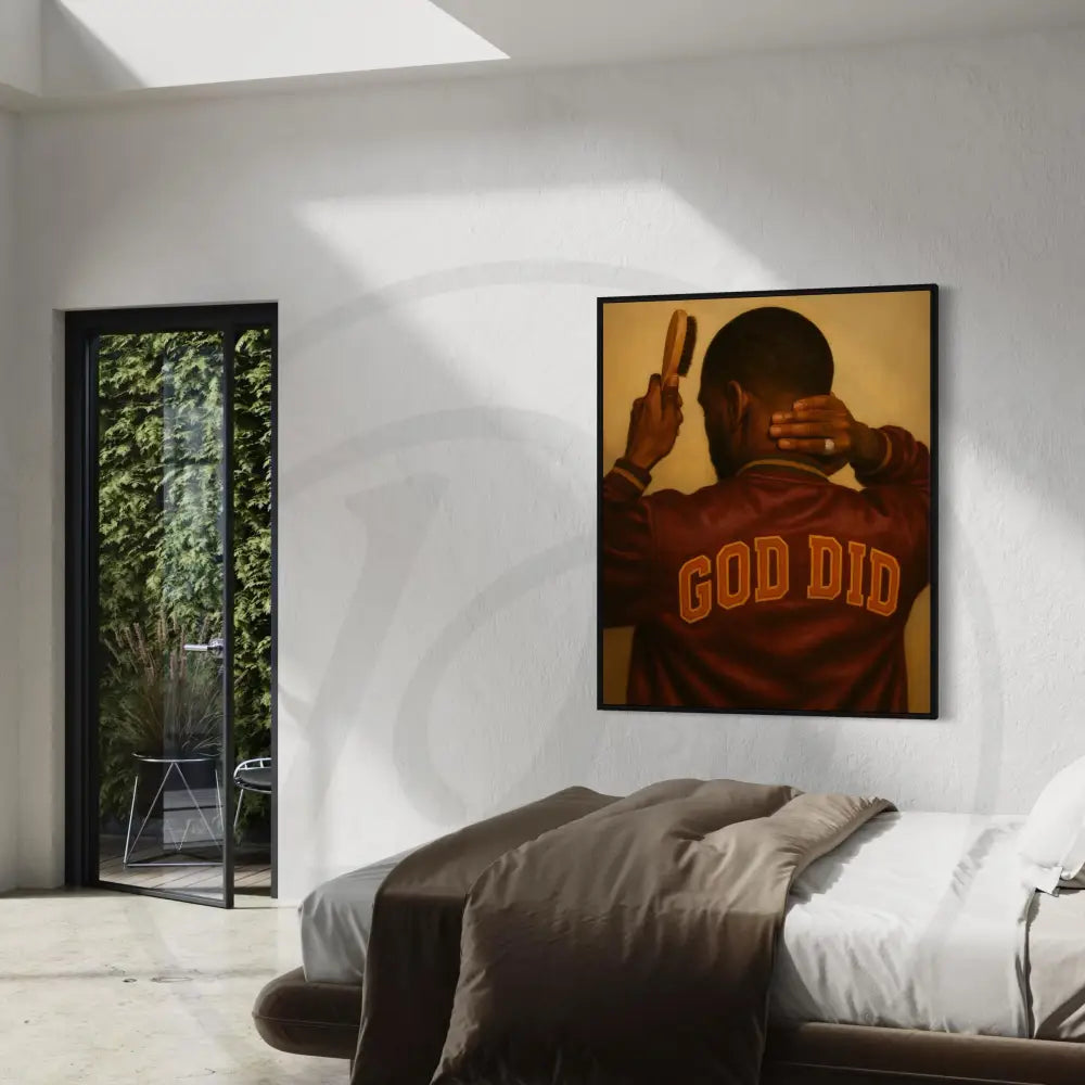 Black man cultural digital art poster for home décor.
