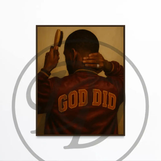 God Did jacket Black man digital portrait wall art.