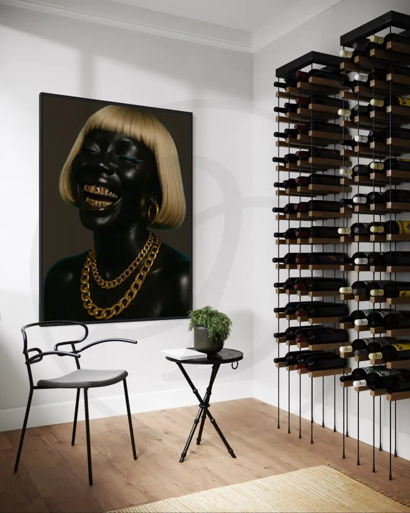 Glamorous portrait with gold accessories