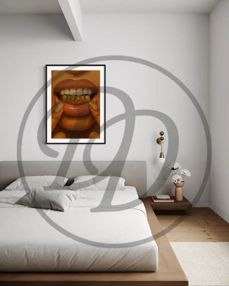 Urban culture gold grillz wall print