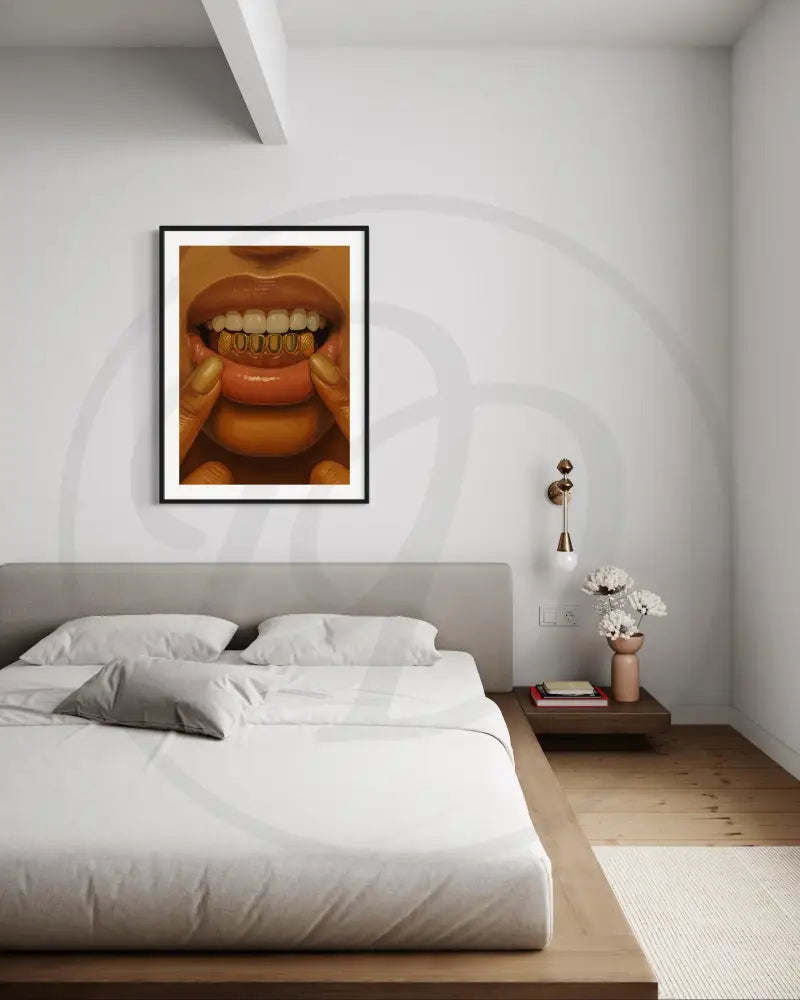 Urban culture gold grillz wall print