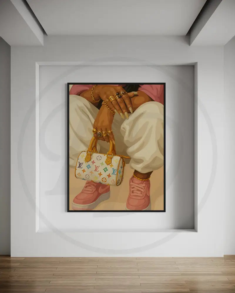 Pink sneakers urban fashion wall art