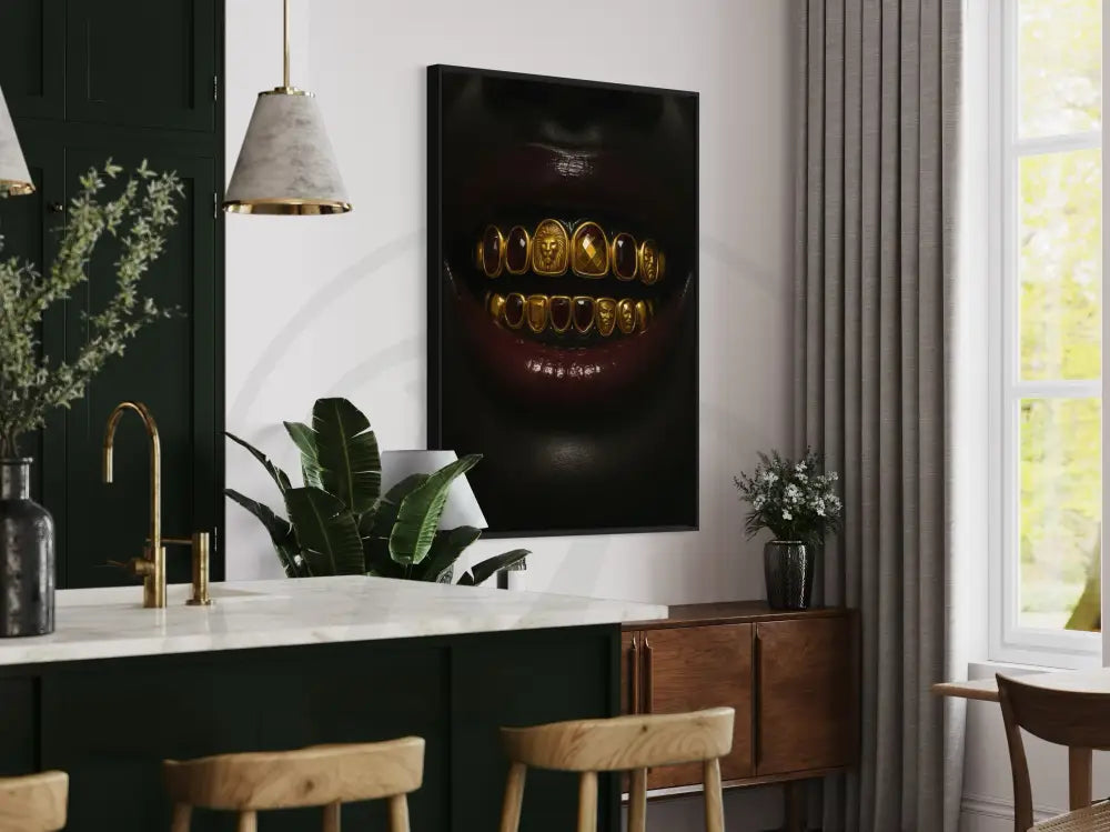 Fashion-forward grillz digital print