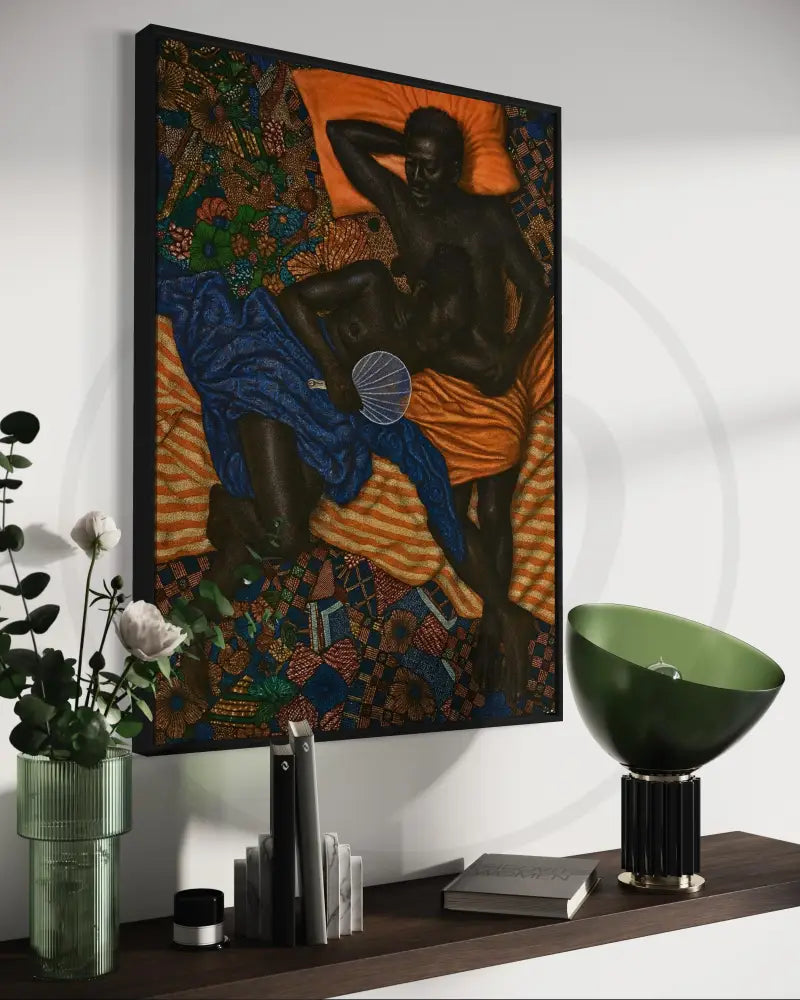 Afrocentric art print of Black love and intimacy