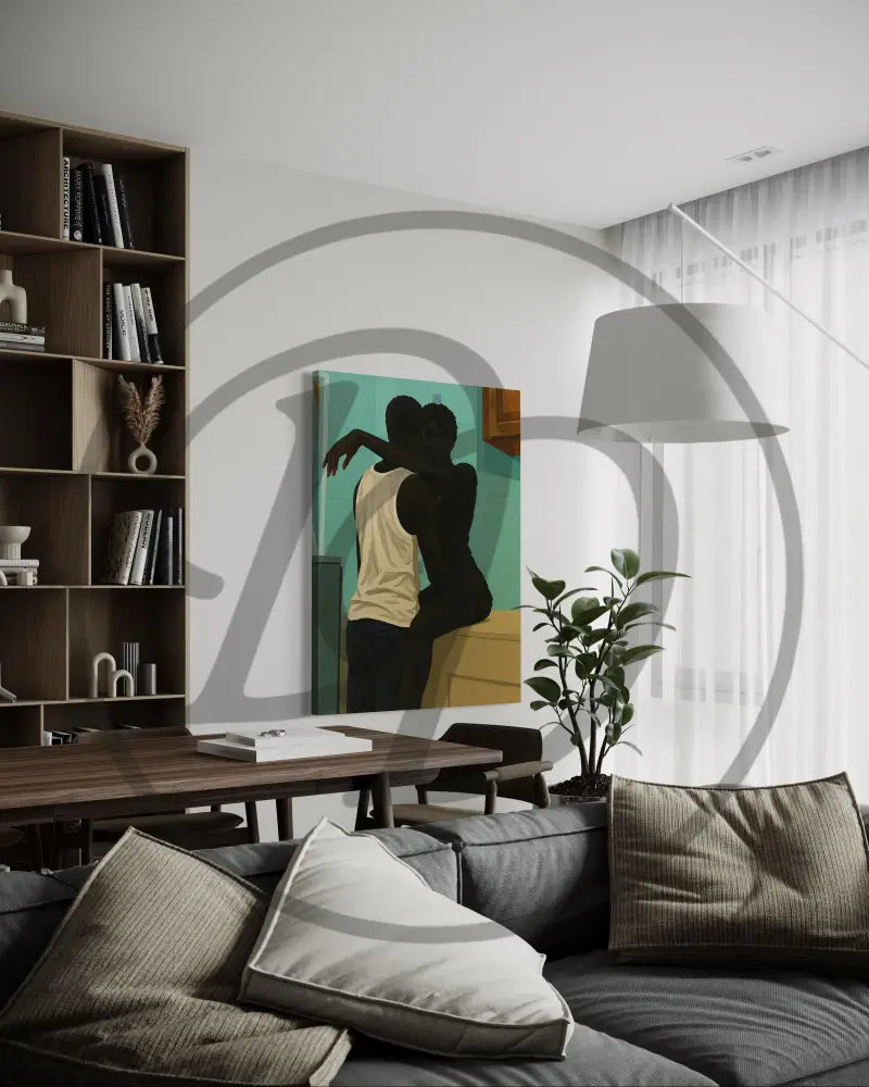 Afrocentric intimate couple artwork for home décor.
