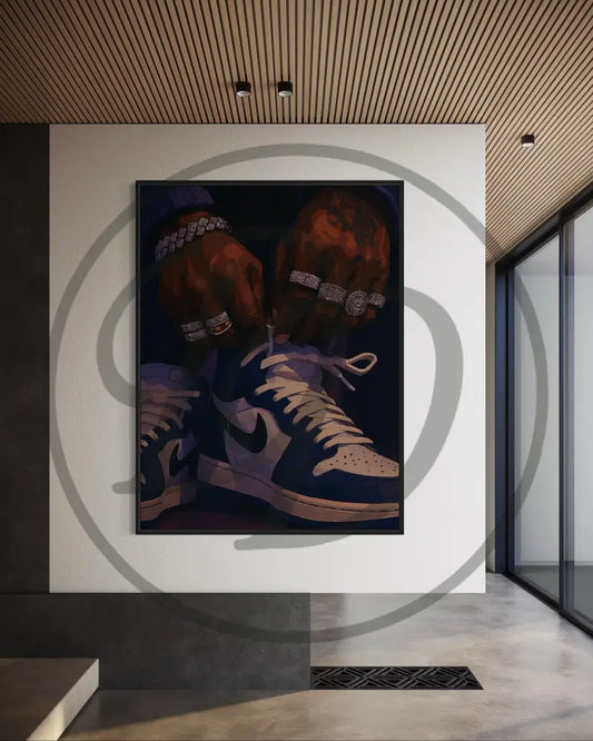 Sneaker lacing hands art