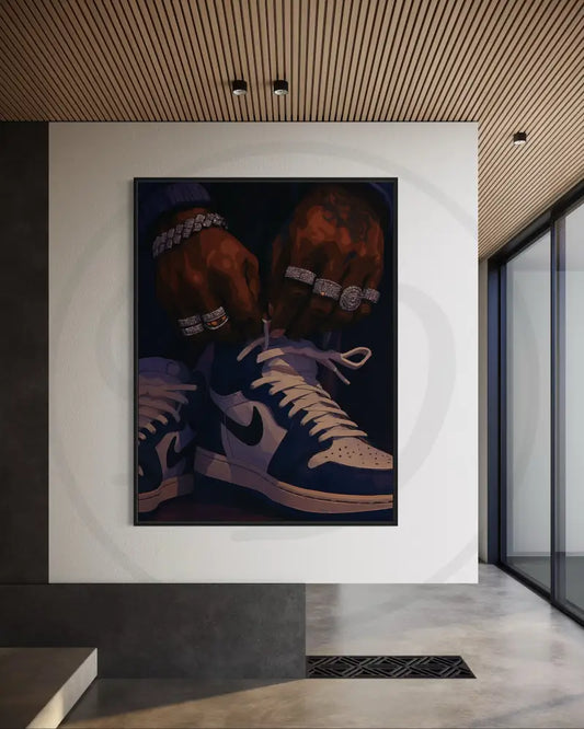 Sneaker lacing hands art
