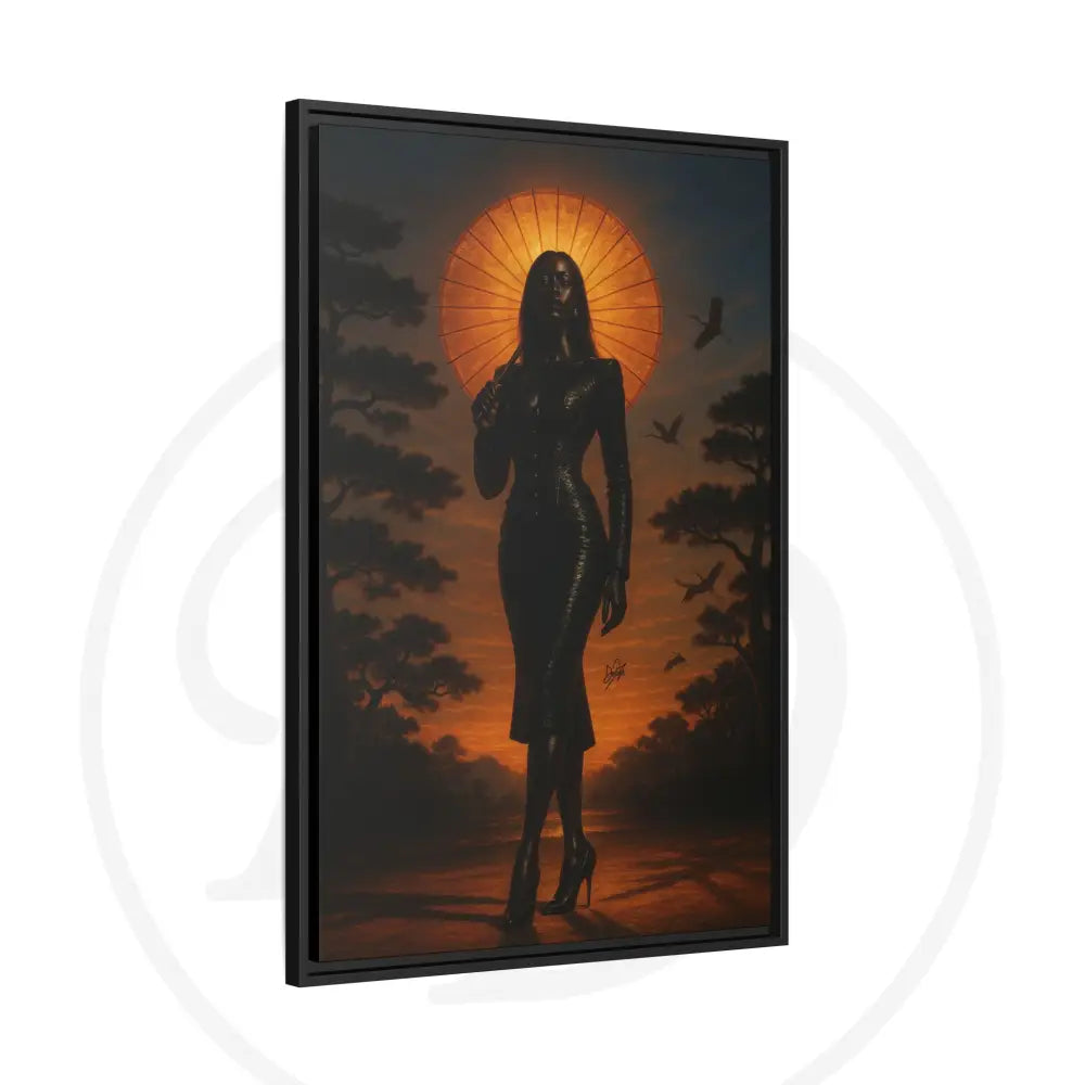 Sunset Silhouette framed wall art by Dollys Digital