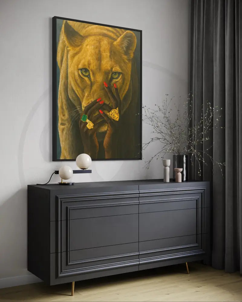 Digital download lioness art for modern Afrocentric homes