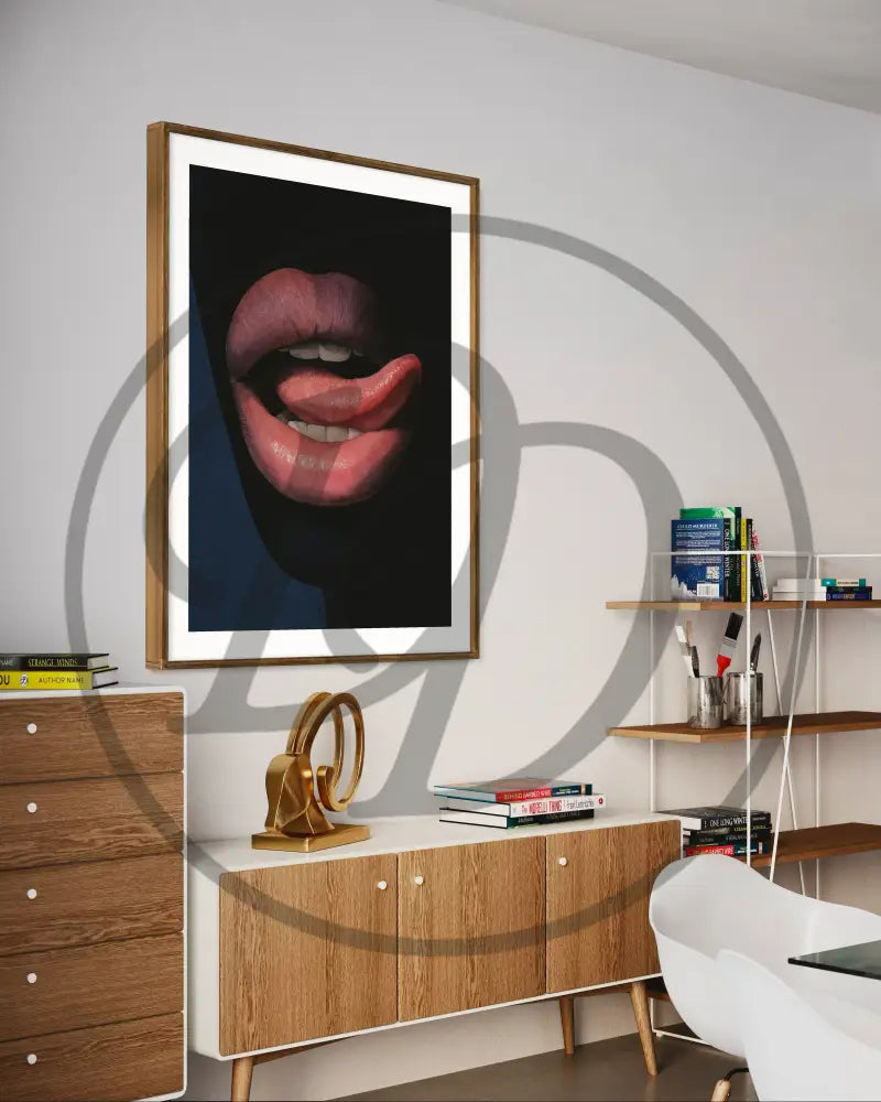 Edgy contemporary lips digital art print file.