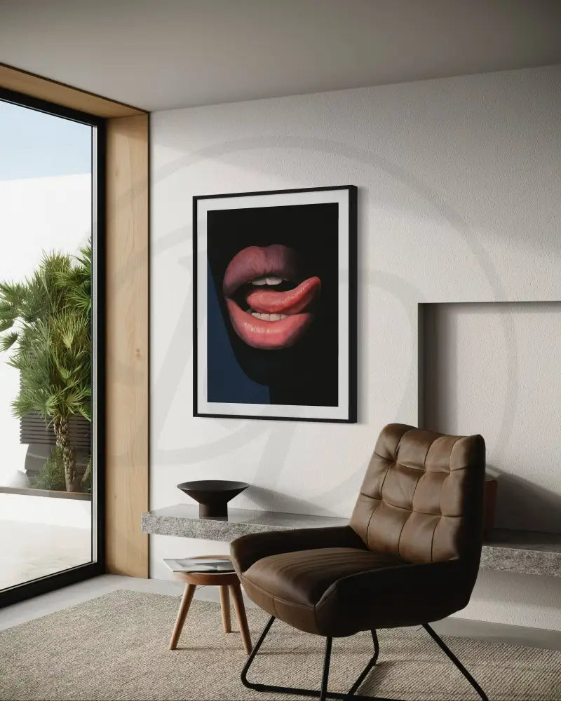 Artistic lips portrait digital wall art download.