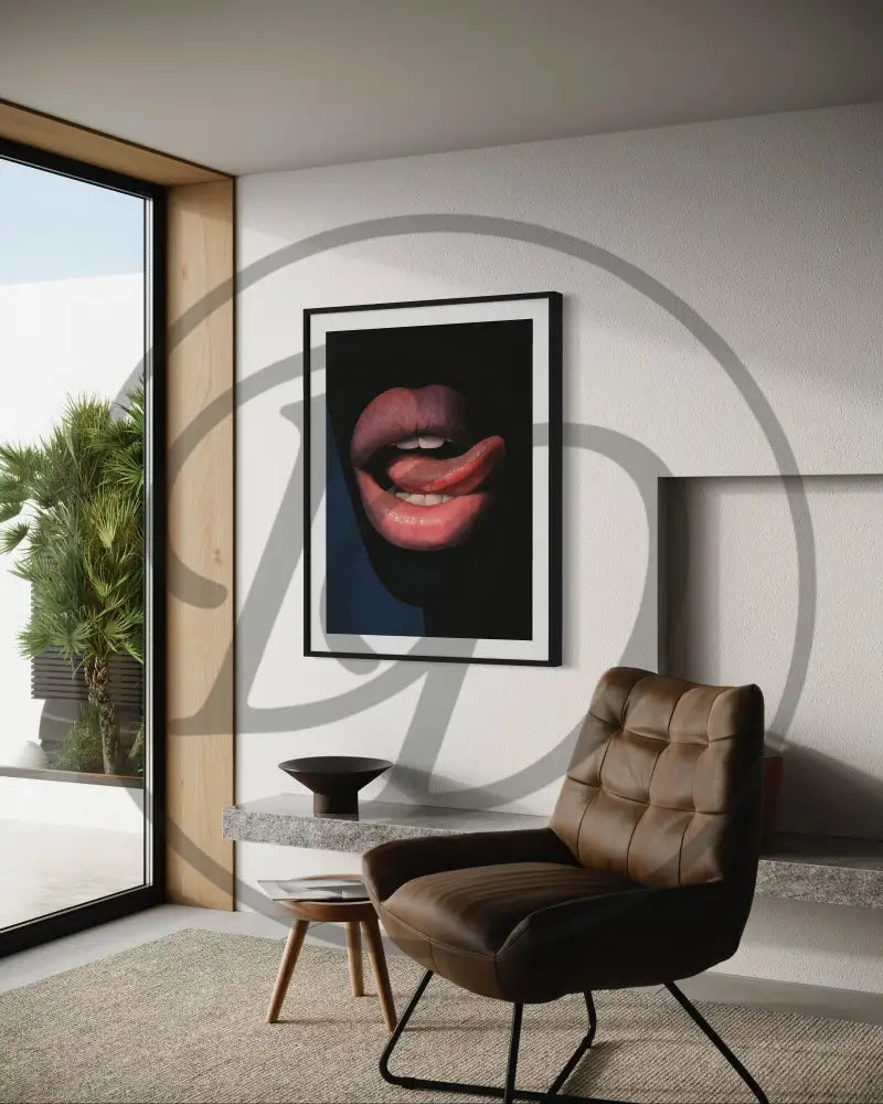 Artistic lips portrait digital wall art download.