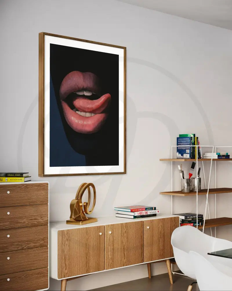 Edgy contemporary lips digital art print file.