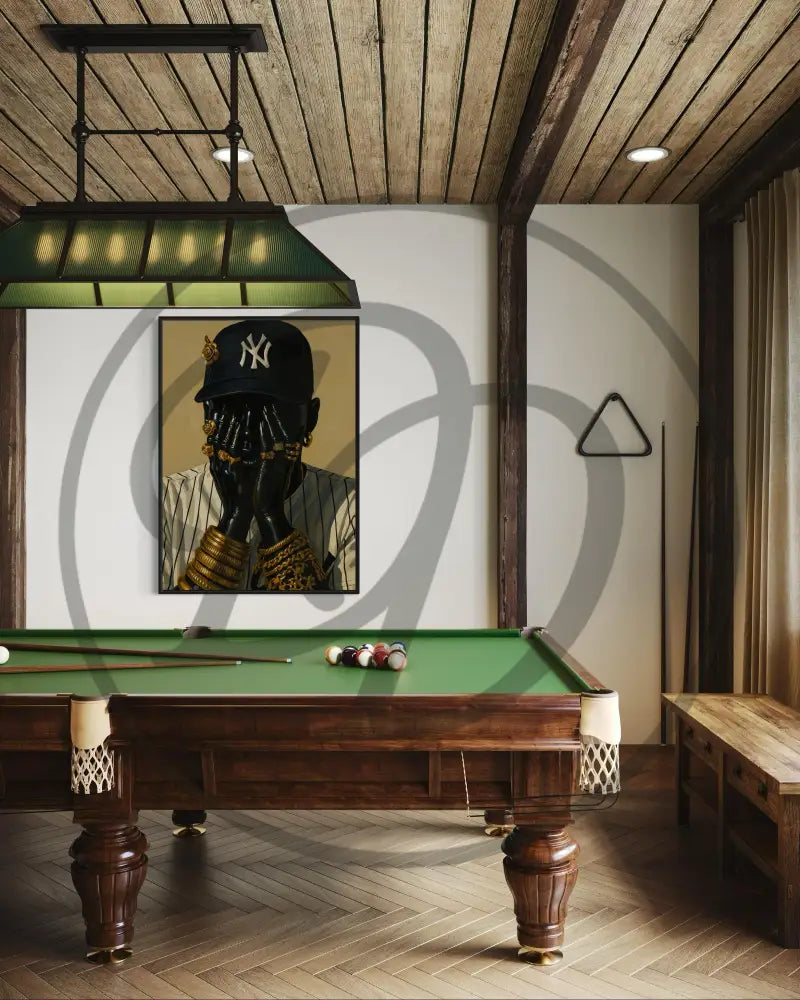 Stylish Afrocentric gold jewelry digital artwork.