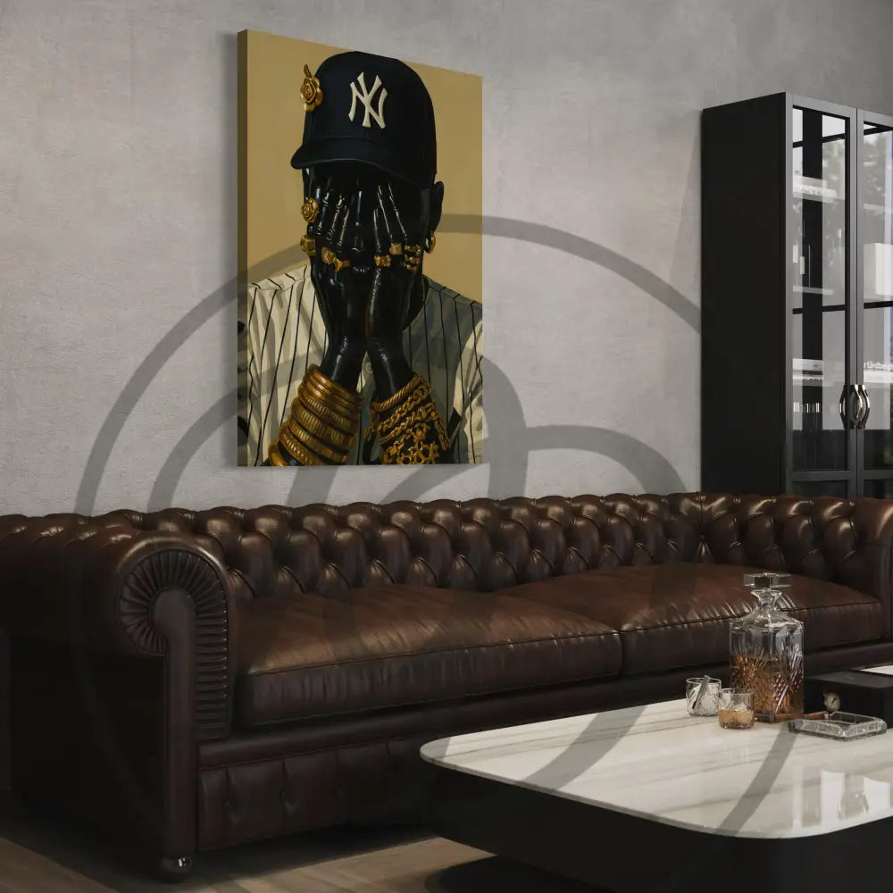 Black man faceless portrait modern wall art.