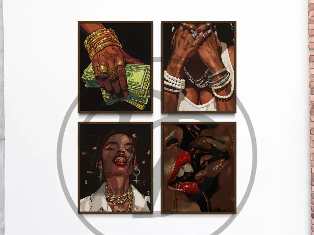Afrocentric digital wall art set for premium interiors. Instant download for multiple sizes.