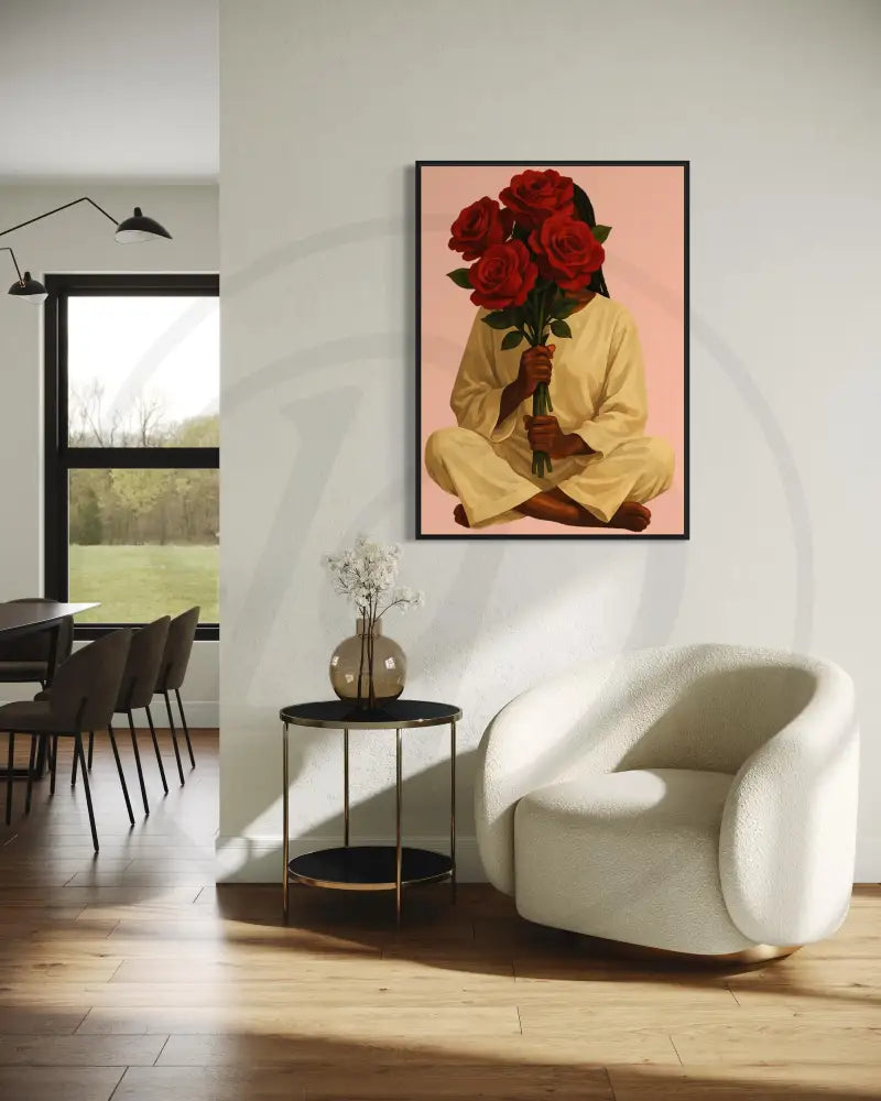 Feminine Afrocentric artwork symbolizing grace