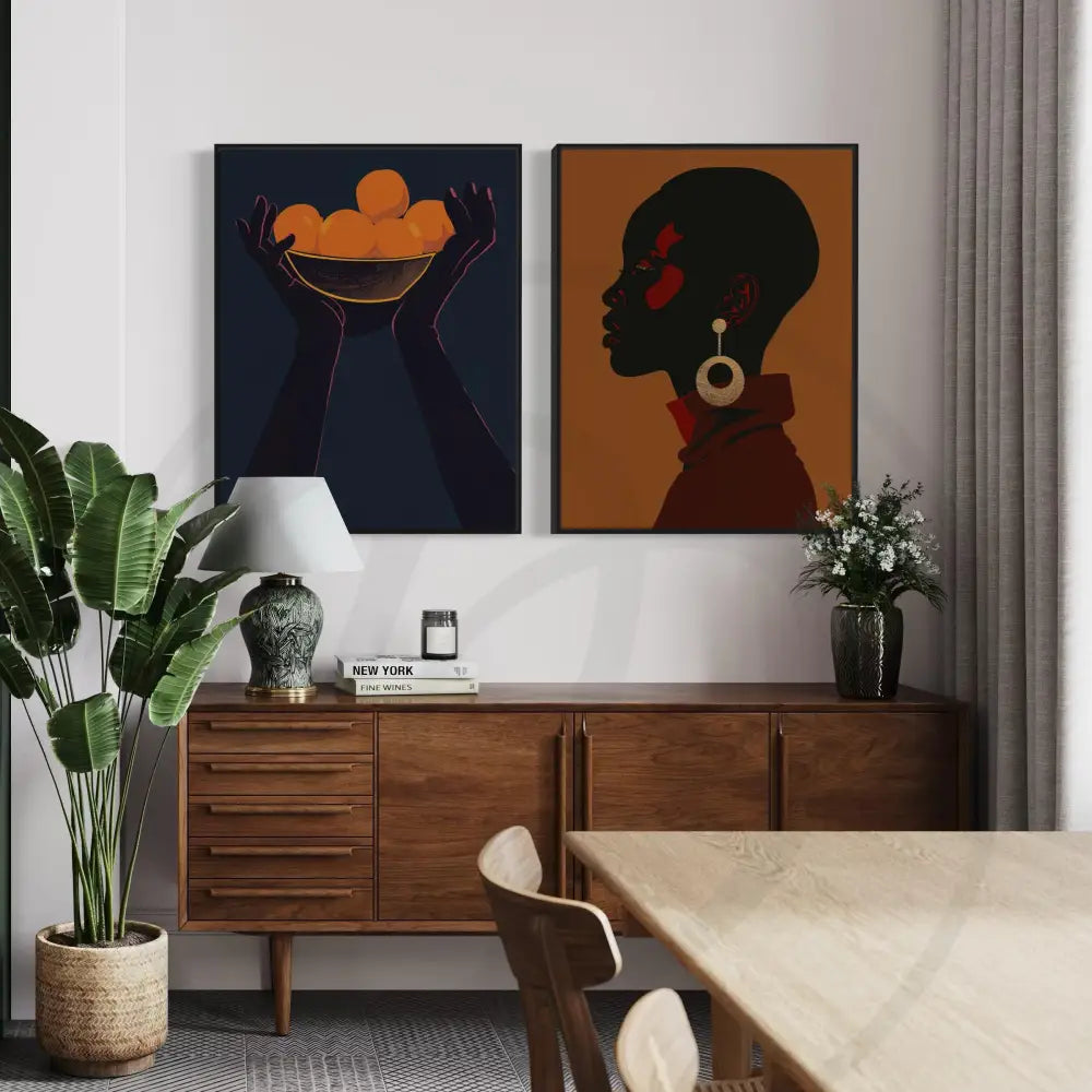 Digital download Afrocentric wall prints with clean contemporary design.
