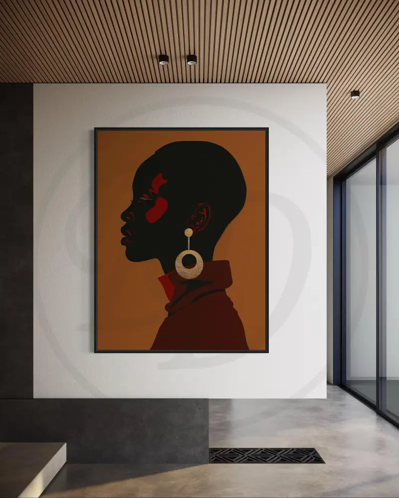 Afrocentric minimalist 2-piece wall art set with cultural African design.