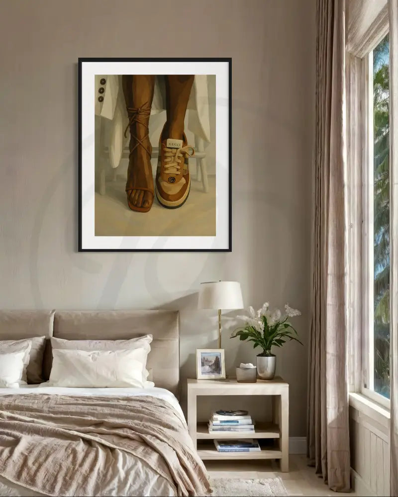 Brown skin tone digital painting of feet