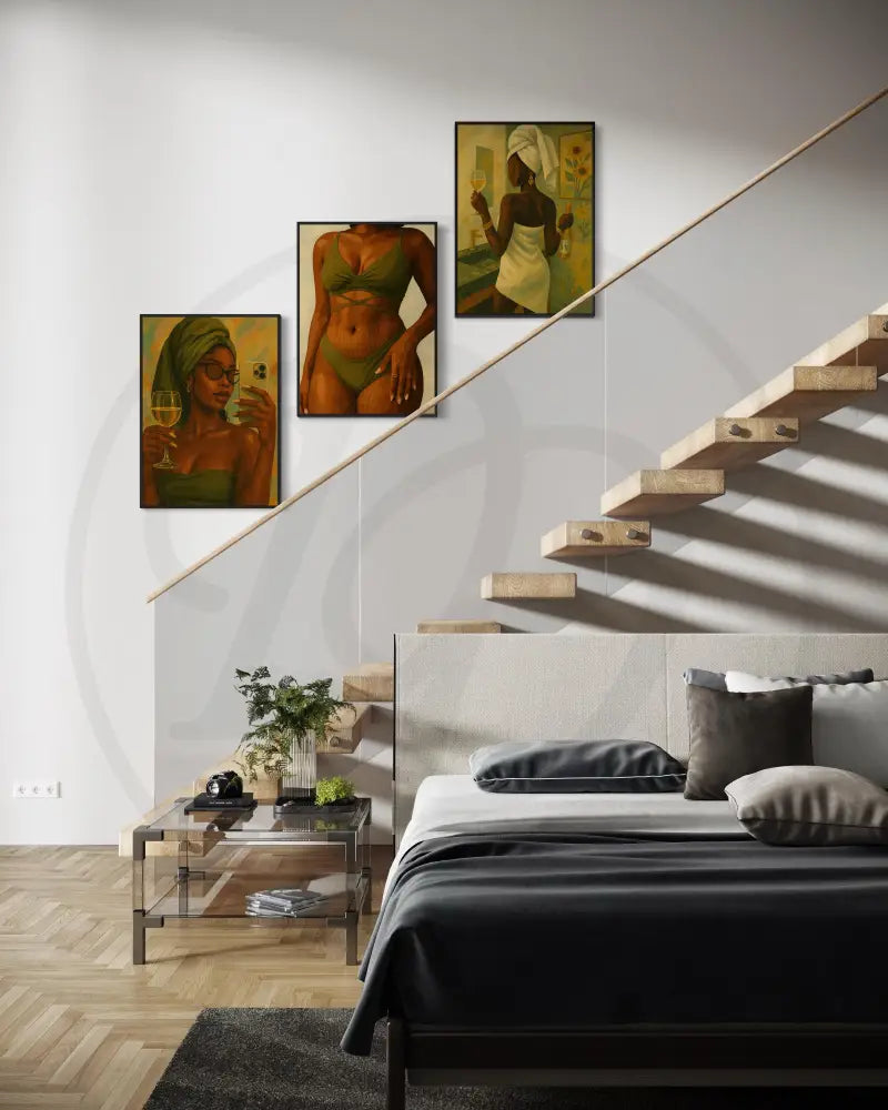 Feminine digital wall art collection for premium Afrocentric home décor.
