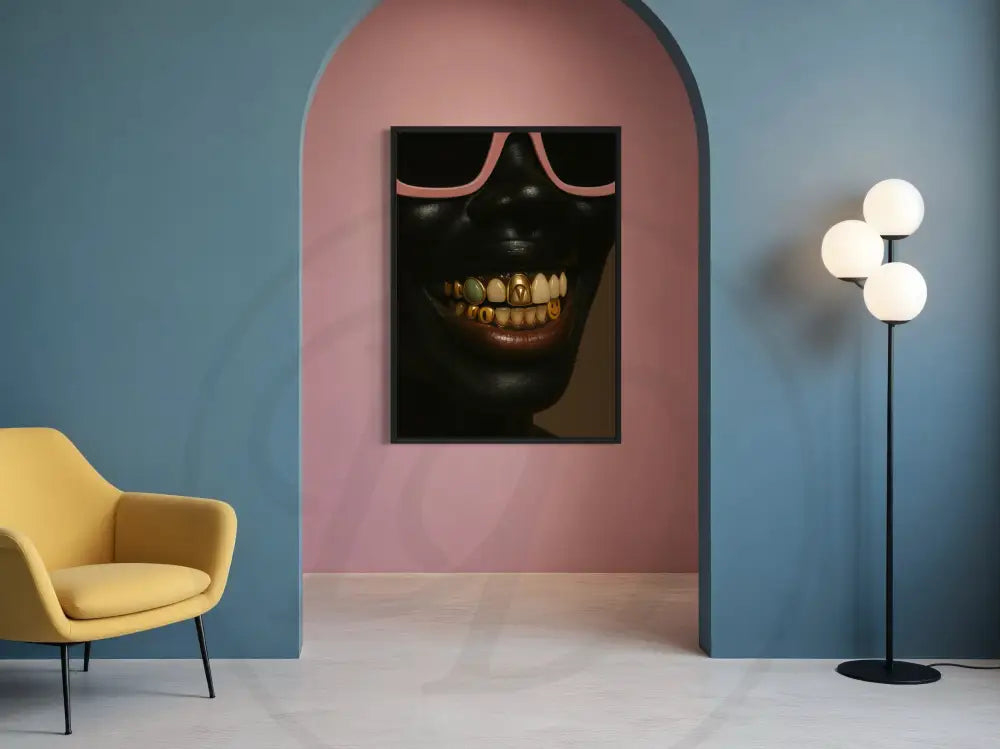 Afrocentric modern portrait with pink shades