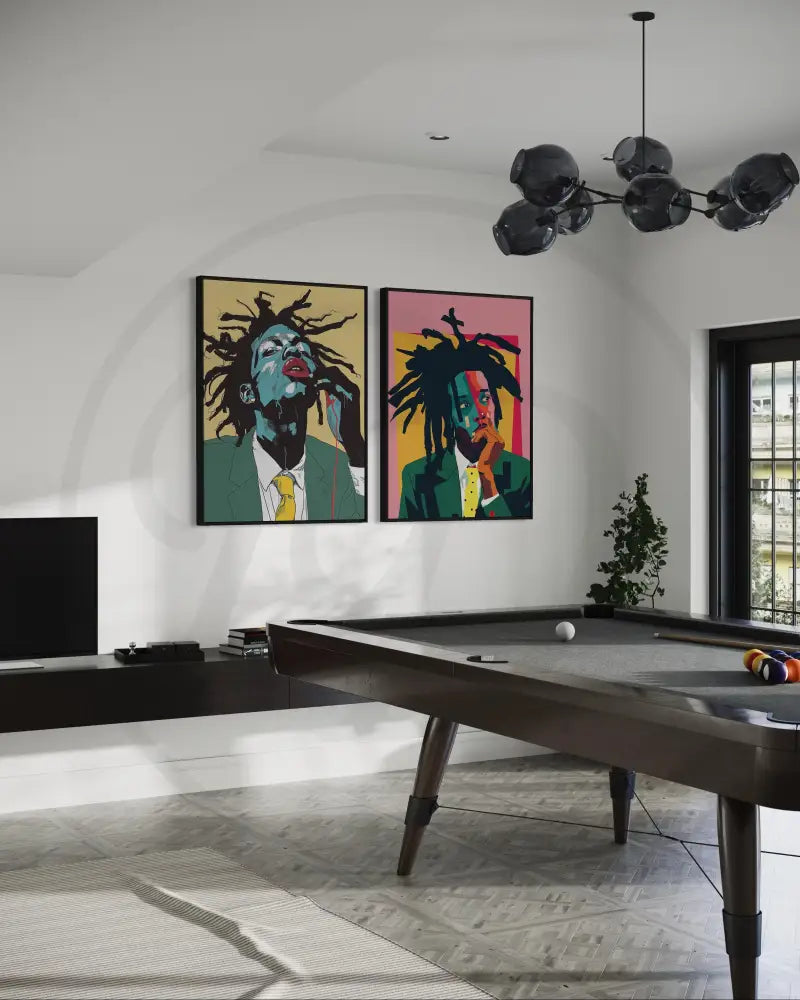 Vibrant 2-piece digital pop art posters.