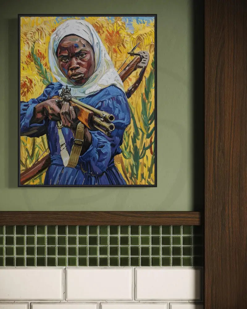 Digital download Afrocentric wall print with rifle