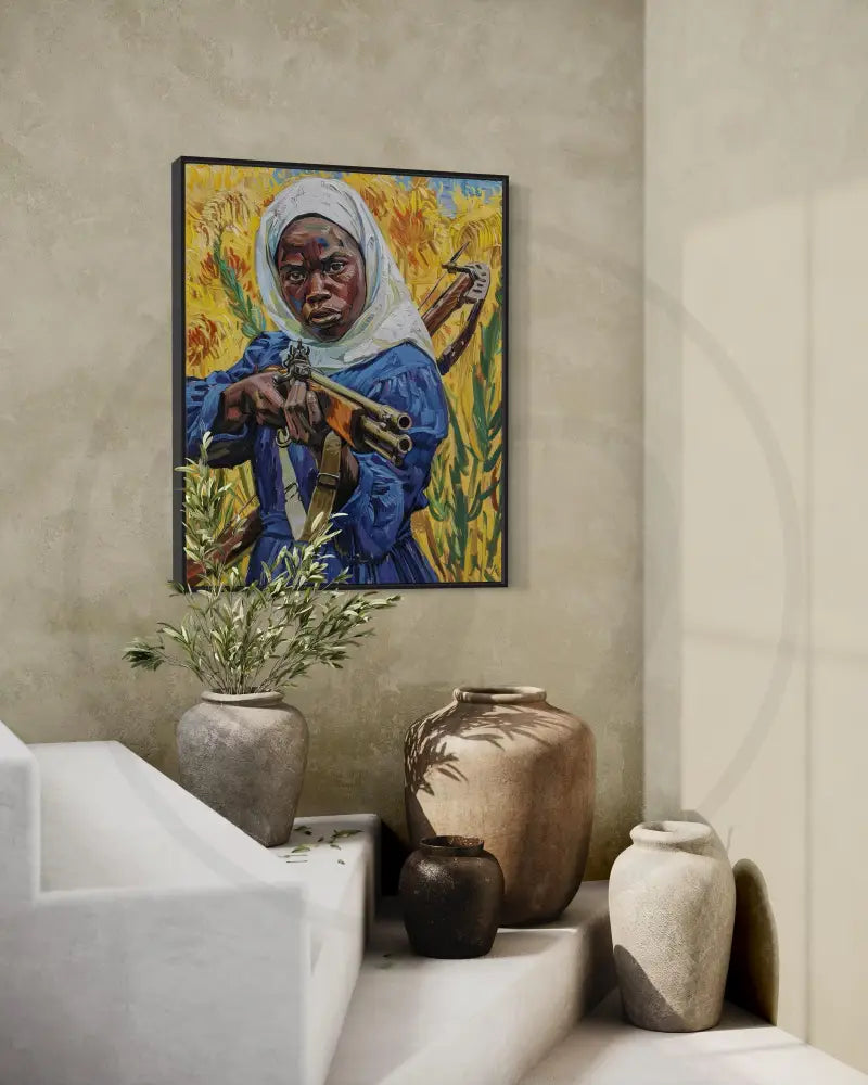 African heritage painting with vivid colors

