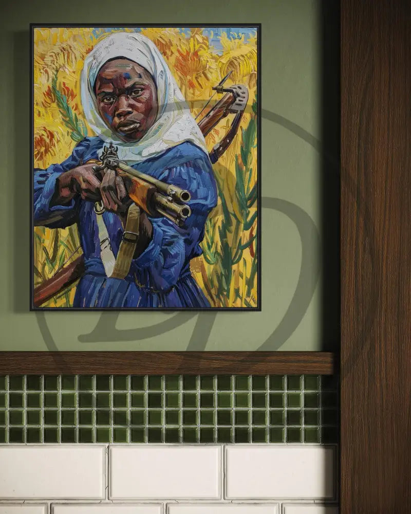 Digital download Afrocentric wall print with rifle