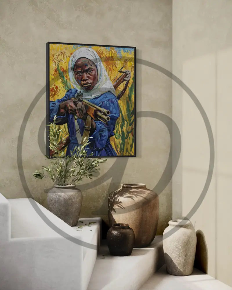 African heritage painting with vivid colors


