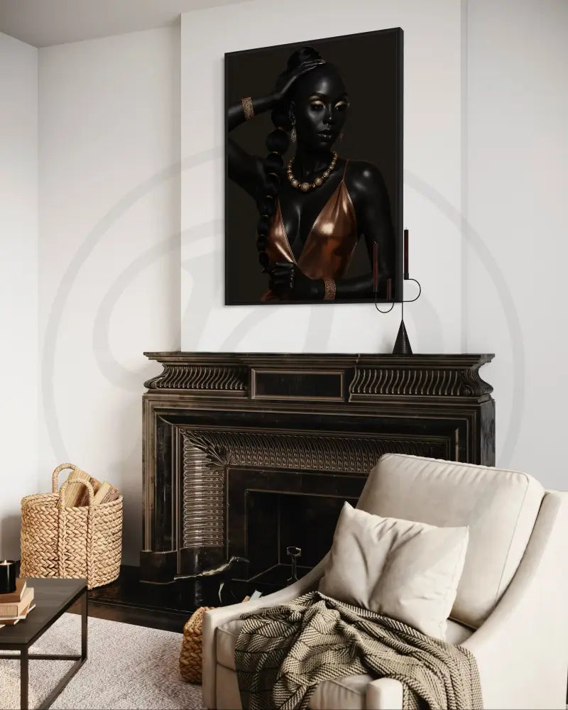 Modern interior decor featuring copper tones