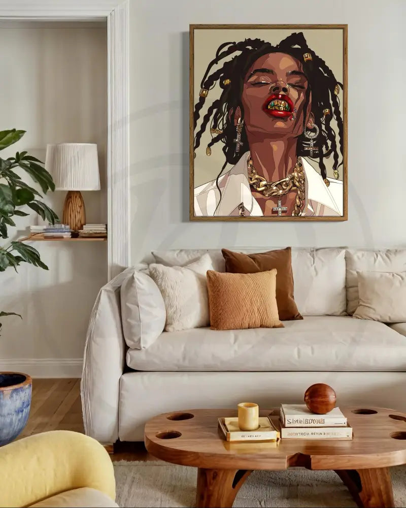Printable edgy Black woman wall art for studios and creative spaces.