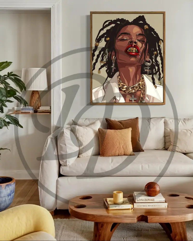 Printable edgy Black woman wall art for studios and creative spaces.