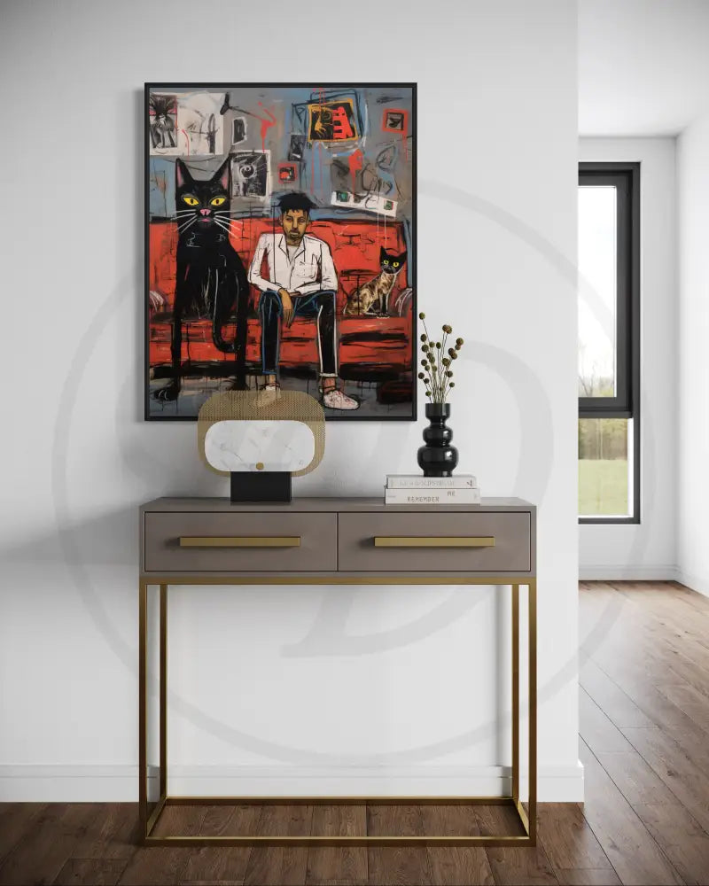 Urban expressionist contemporary painting style.