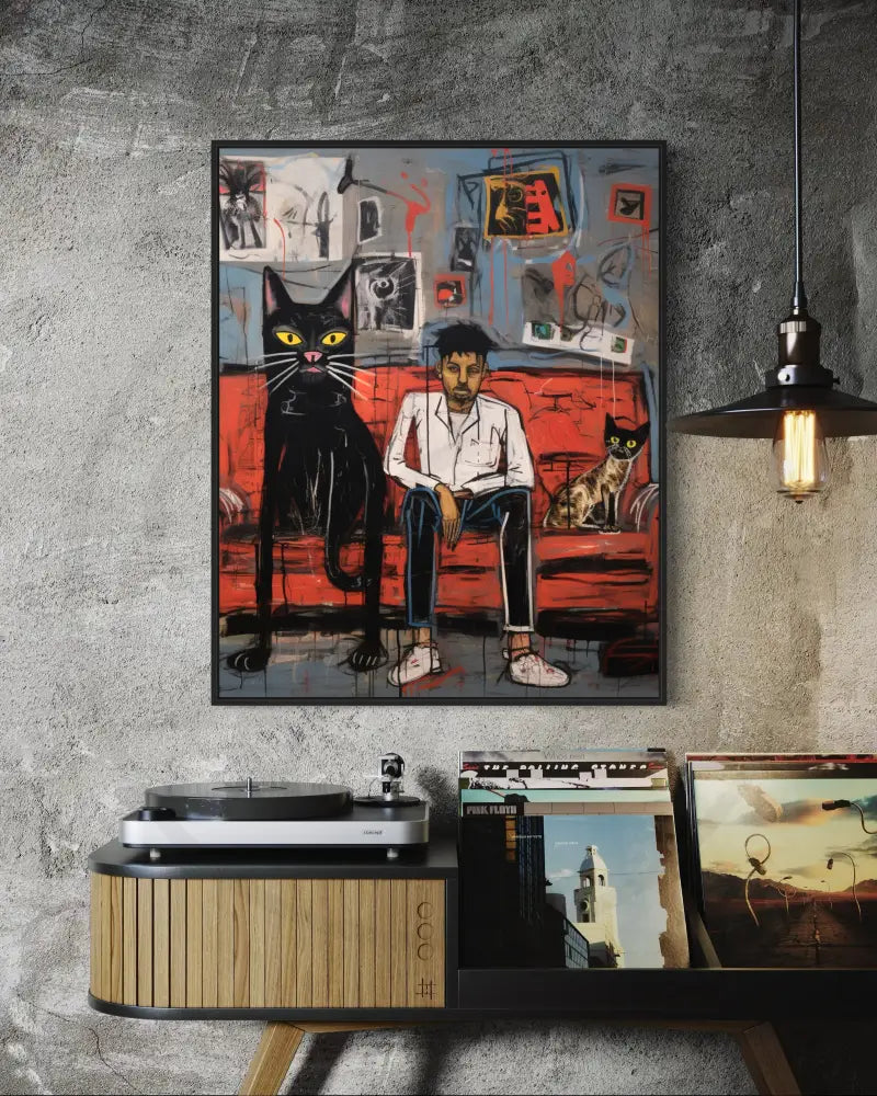 Abstract surreal urban expressionist wall print.