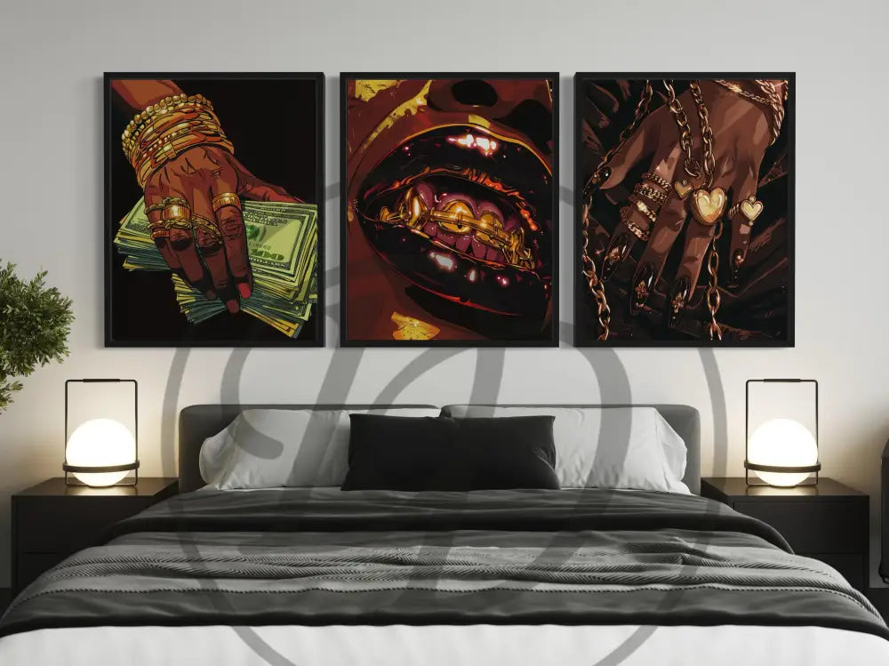 Urban Luxe wall art prints with luxury street-style themes in digital format.