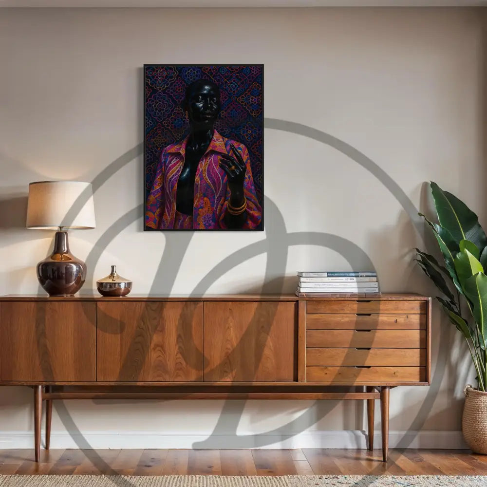 Afrocentric wall decor with vivid colors

