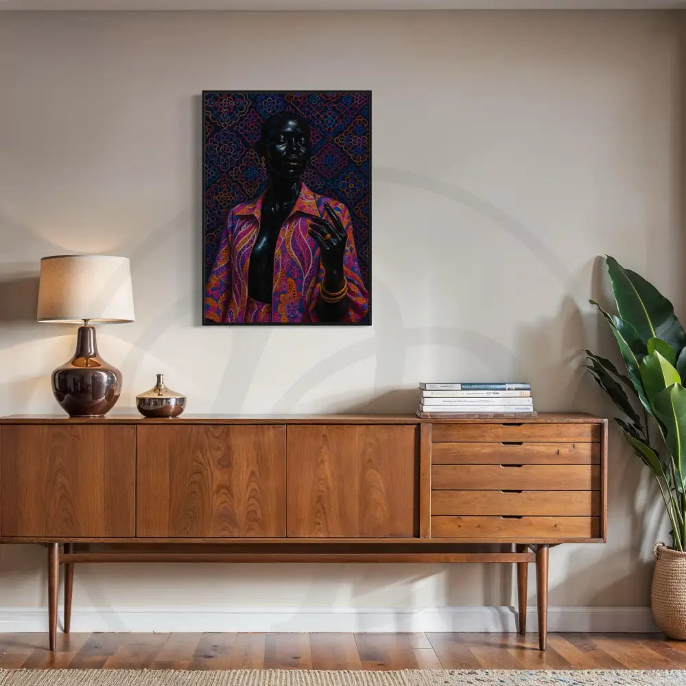 Afrocentric wall decor with vivid colors

