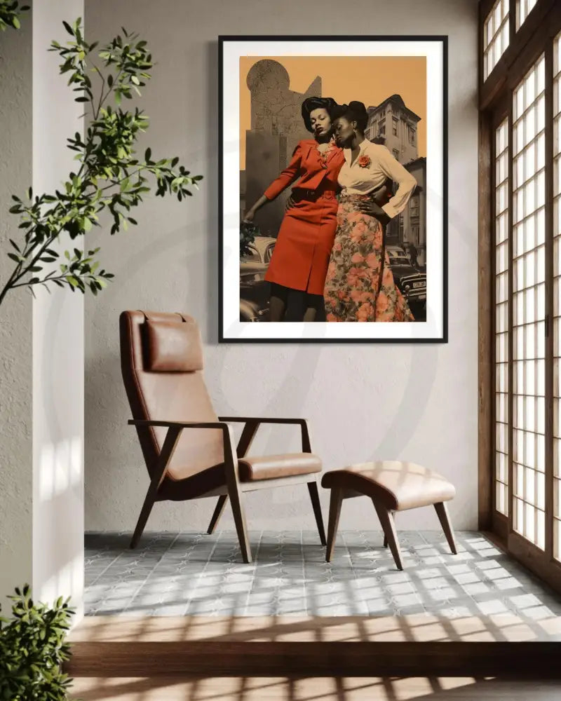 Elegant Afrocentric digital artwork for stylish and emotional interiors.