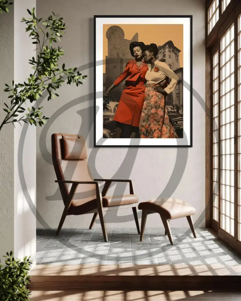 Elegant Afrocentric digital artwork for stylish and emotional interiors.